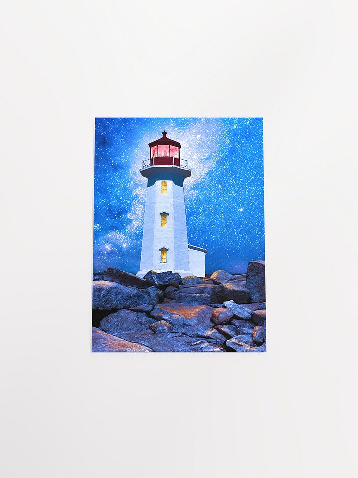 Peggy's Cove Lighthouse by Night - Nova Scotia Studio Art Print product image (2)