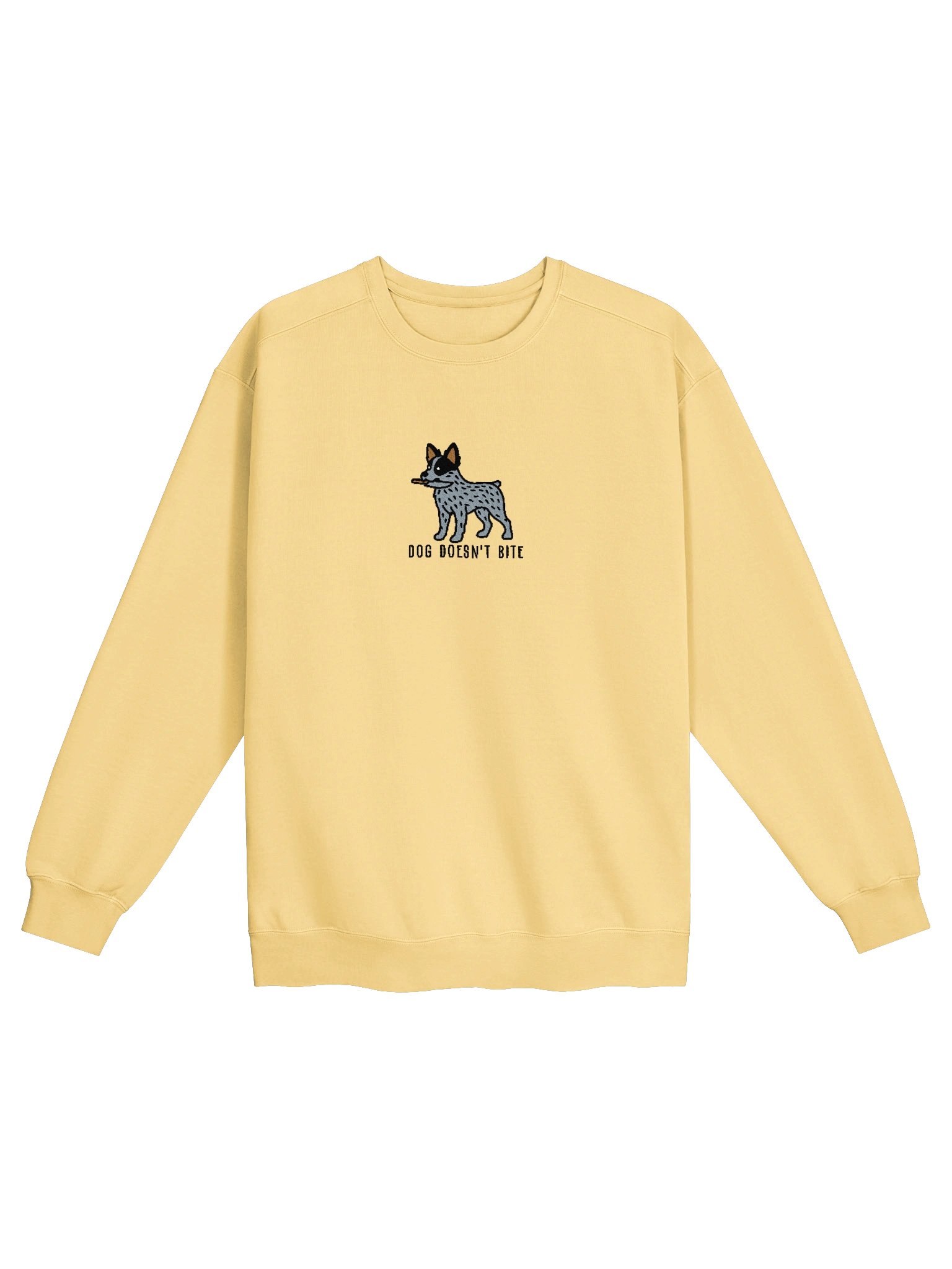 Dog Doesn't Bite Funny Chibi-Style Embroidered Premium Sweatshirt for Australian Cattle Dog(Blue Heeler 2, Nub Tail) Owners product image (41)