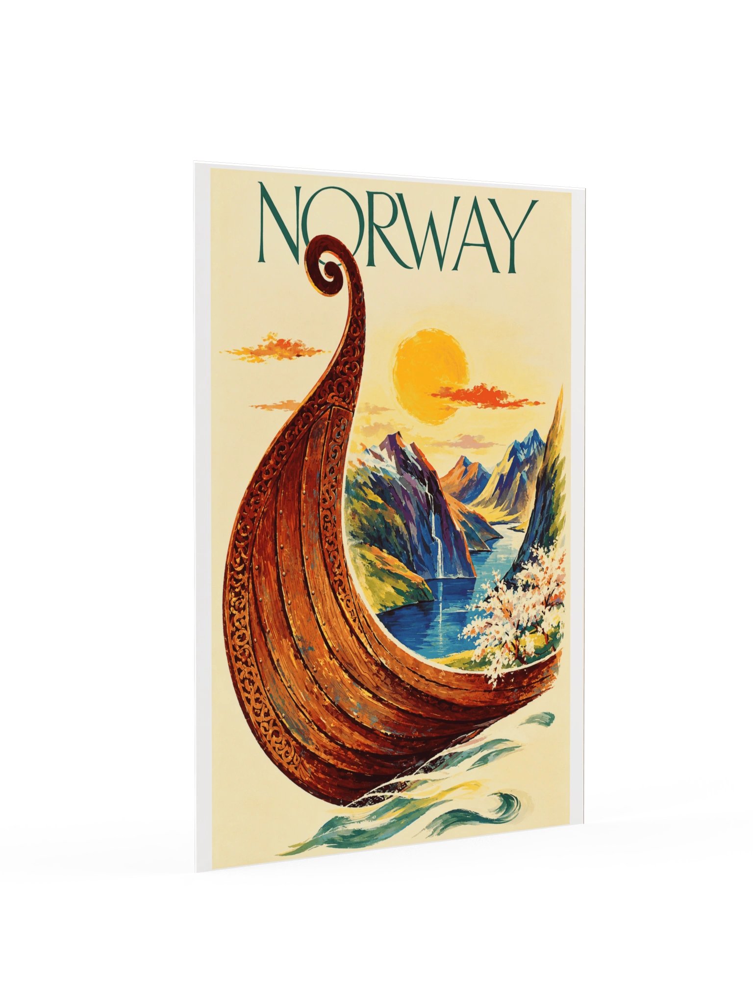 Norway Viking Fjord Travel Vintage Poster product image (7)