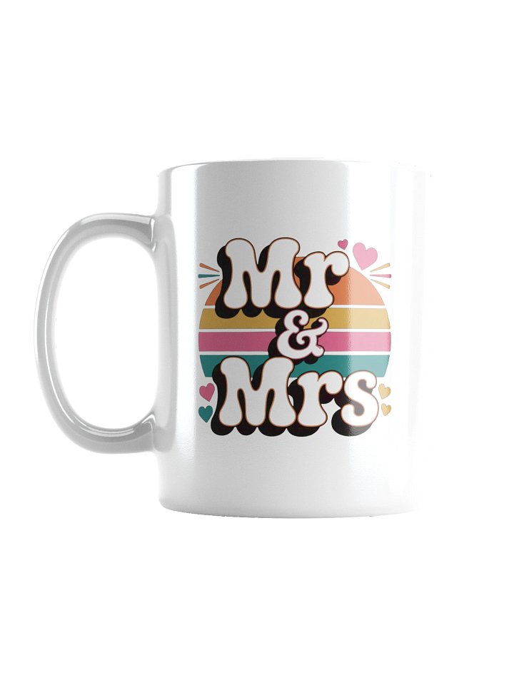 Retro Mr & Mrs Sunset Hearts Coffee Mug product image (3)
