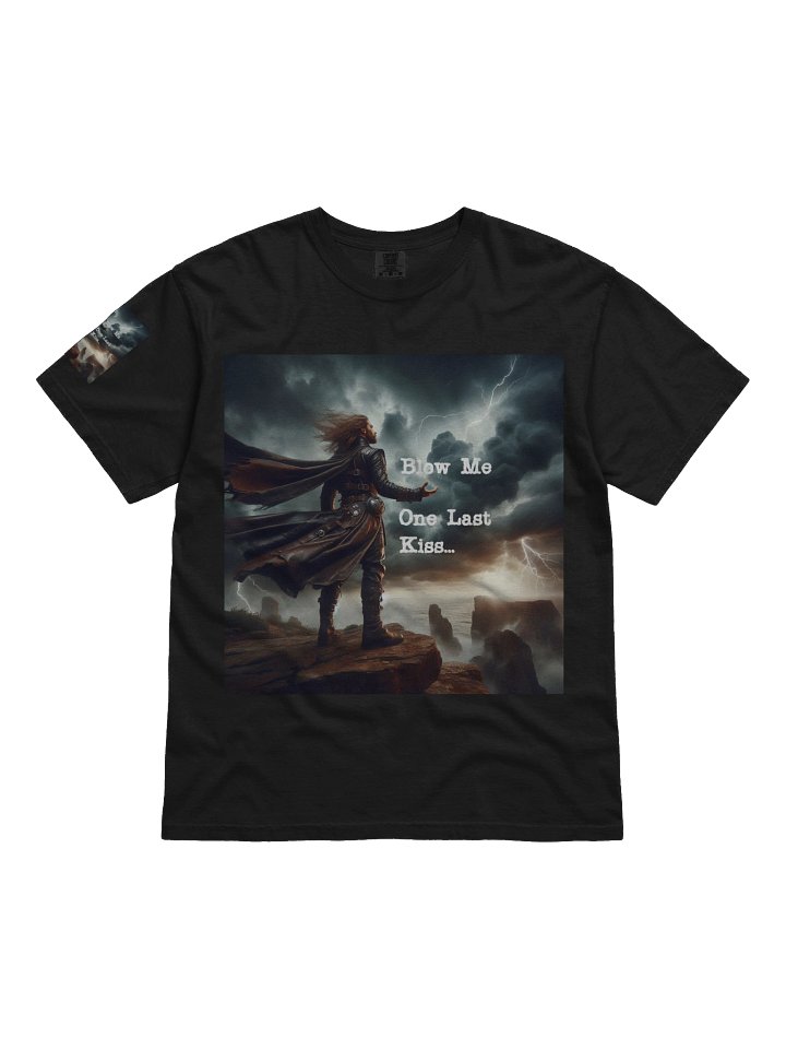 Alpha Dom Art: Limited Edition Blow Me One Last Kiss Mythic Leather Warrior Graphic Design T-Shirt product image (1)