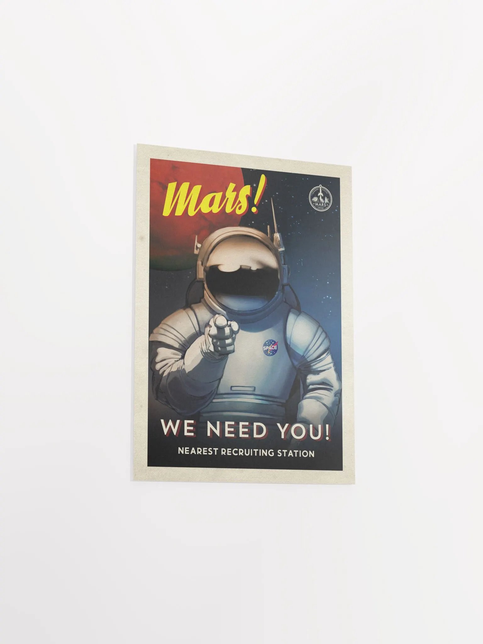 Mars! We need you! — Vintage space poster, retro space art, propaganda poster, retrofuturism art, retro sci-fi print product image (8)