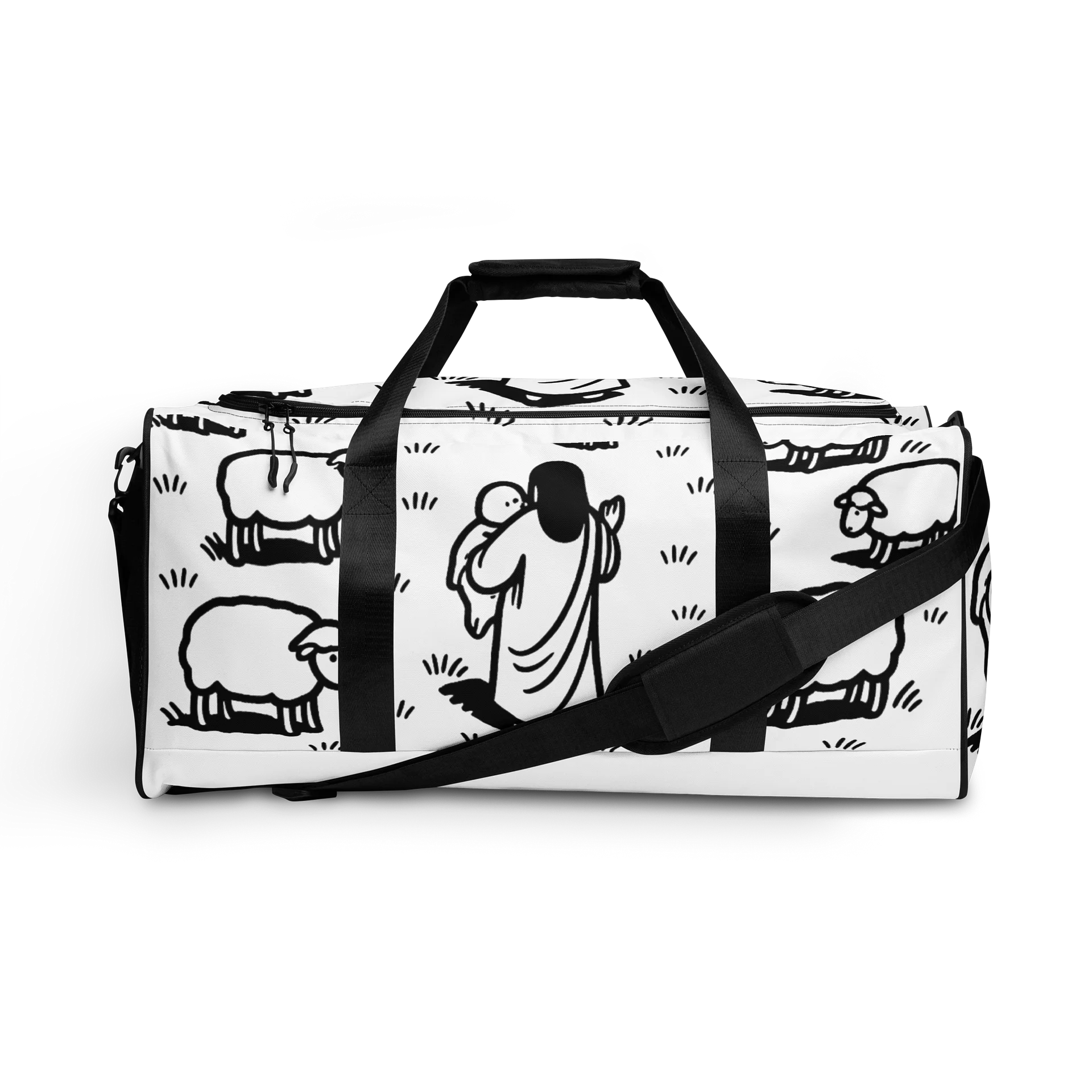 The Good Shepherd Doodle All-Over Print Duffle Bag product image (1)