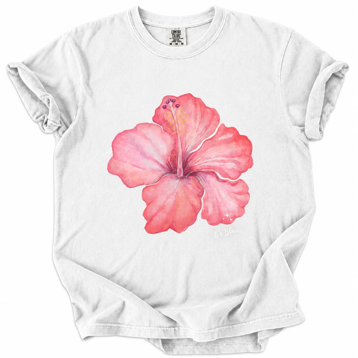 Comfort Colors Pink Hibiscus Graphic T-Shirt product image (1)