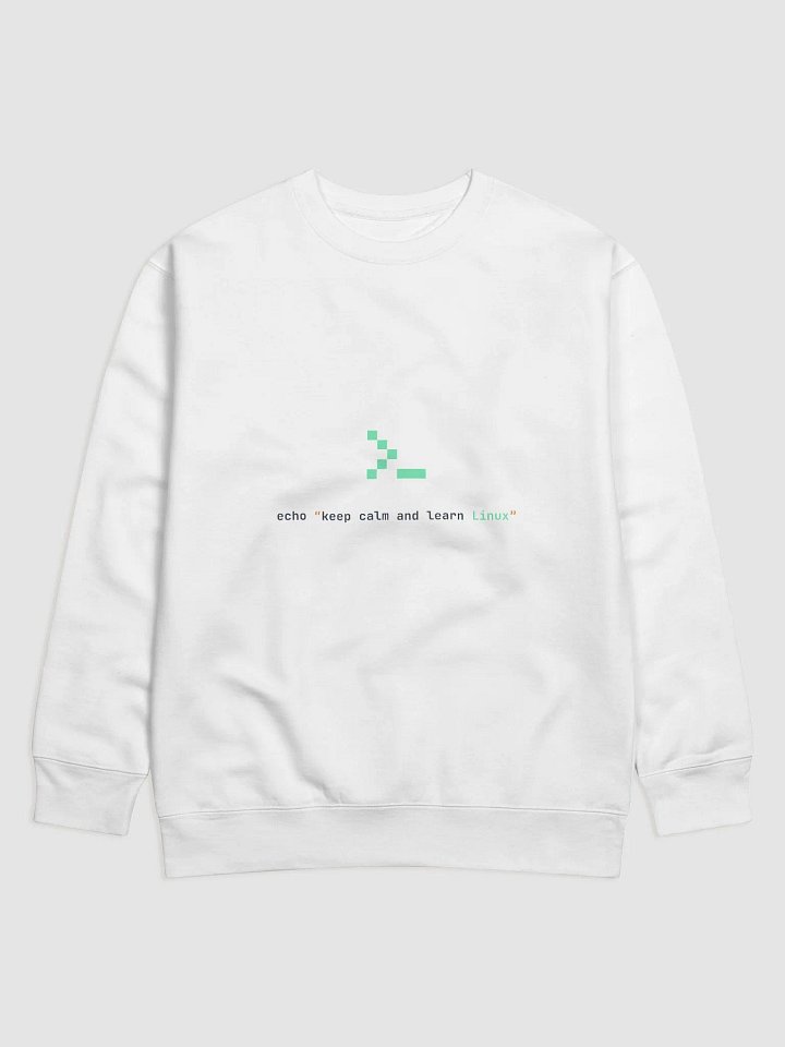 Keep Calm and Learn Linux Sweatshirt (White) product image (1)