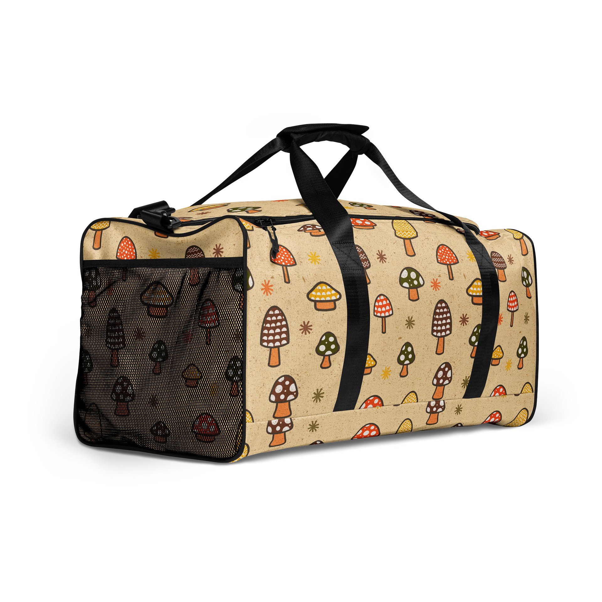 1970s Retro Mushrooms Duffel Bag product image (2)