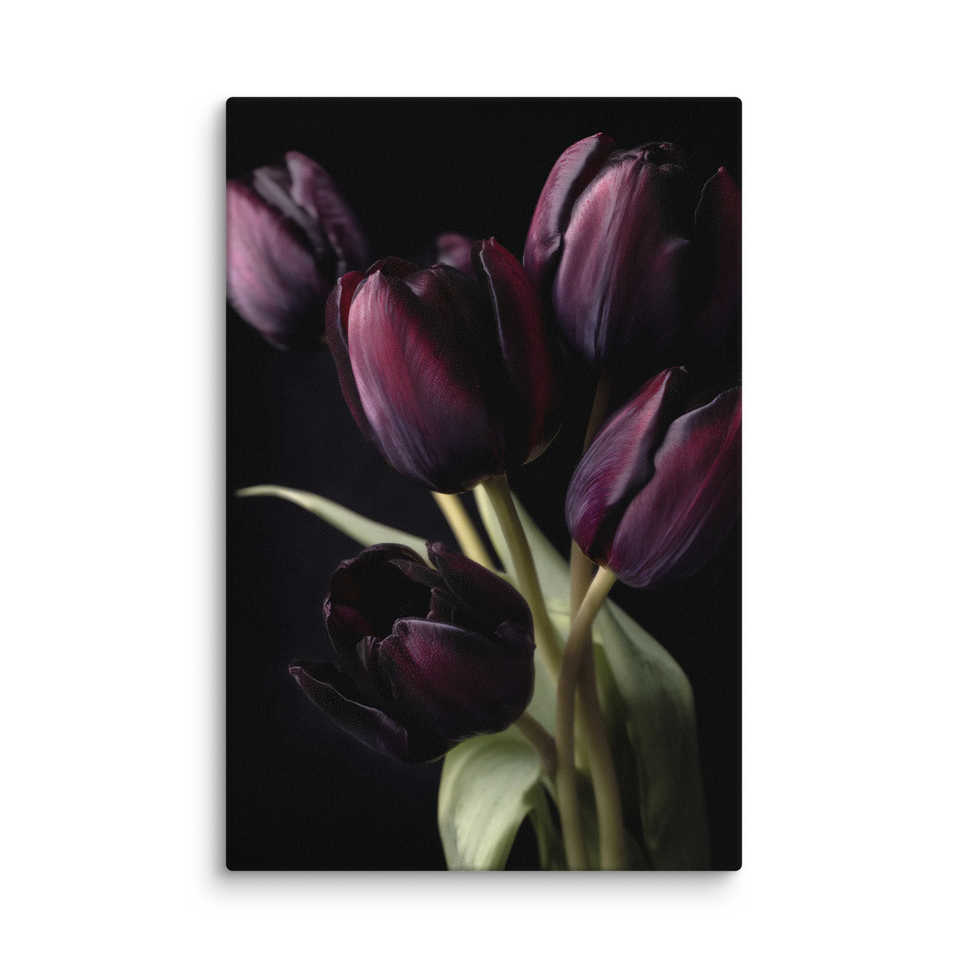 Tulips After Dusk I — Gathering in Shadow Canvas product image (1)