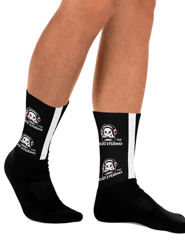 Jozef Kayembe Black Logo Crew Socks | JWK JOJO STUDIO product image (1)