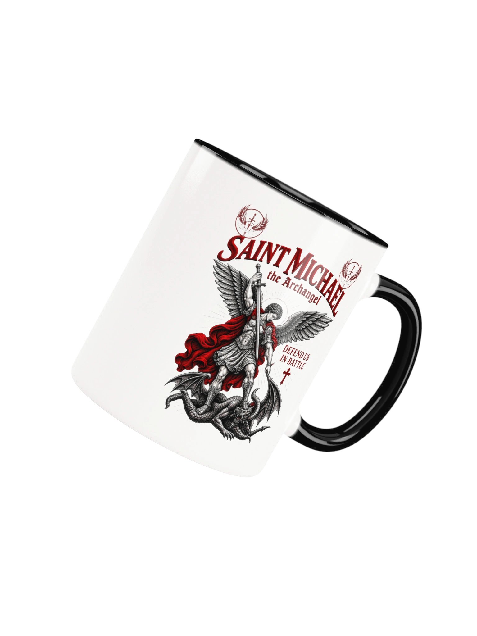 Saint Michael the Archangel Coffee Mug | Defend Us in Battle Catholic Christian Mug | Religious Faith Gift | Kingdom Life Co. product image (5)