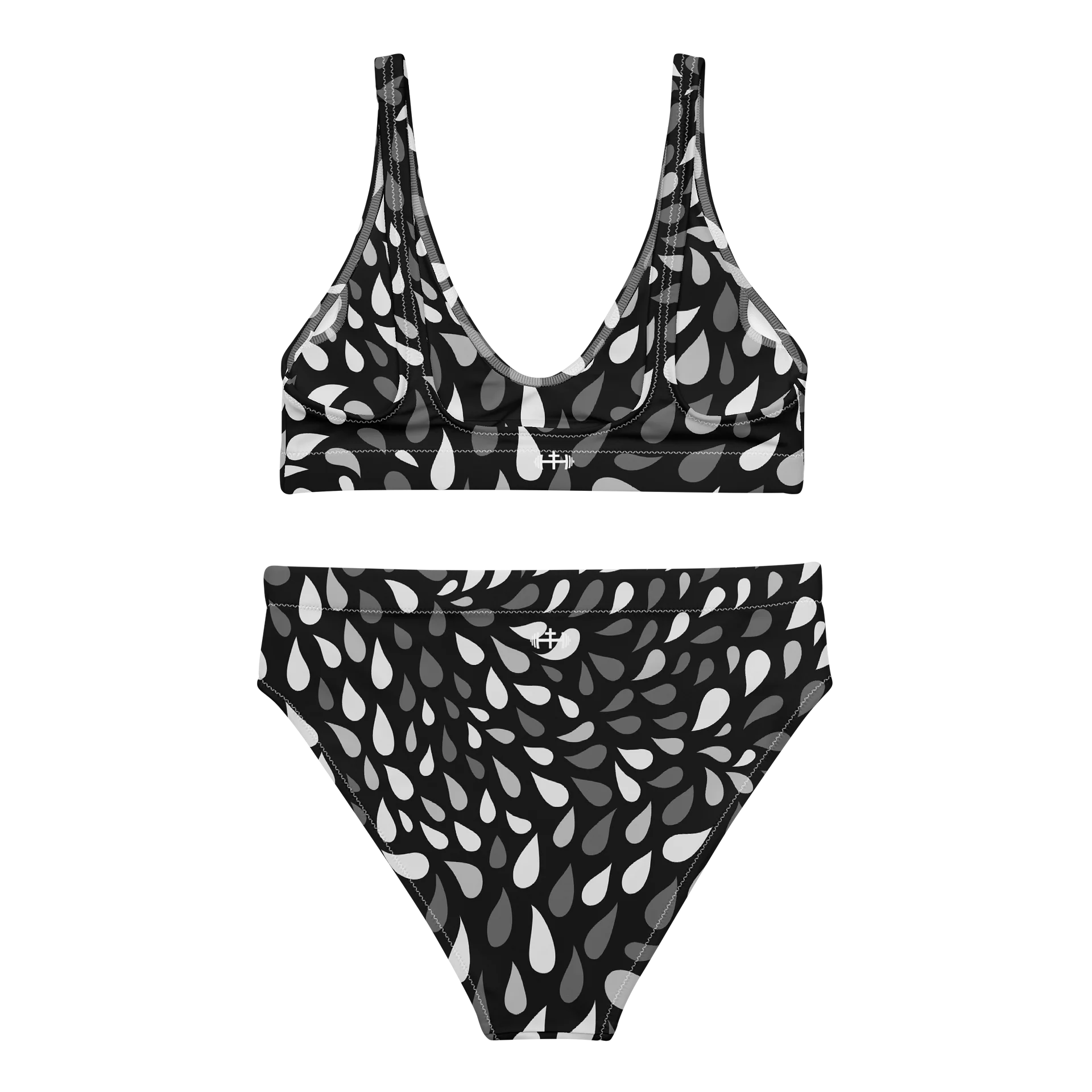 His House Womens High Waisted Bikini Set - Black Wave product image (6)