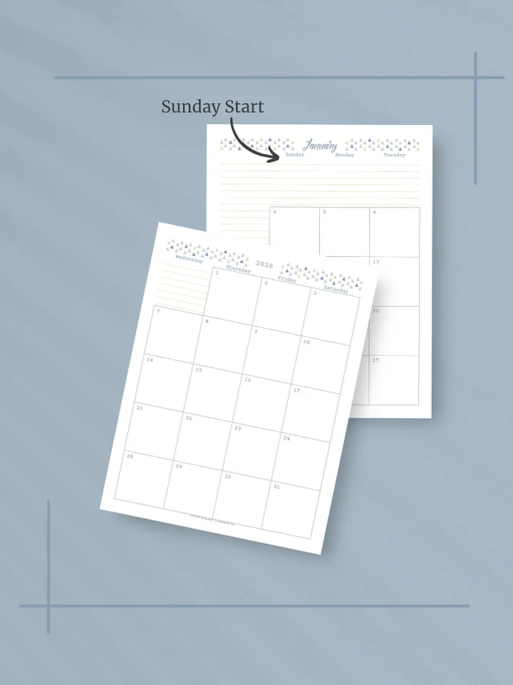Coastal Dreams 2026 Calendar - 2 Pages per Month, Sunday Start, Letter Size product image (2)