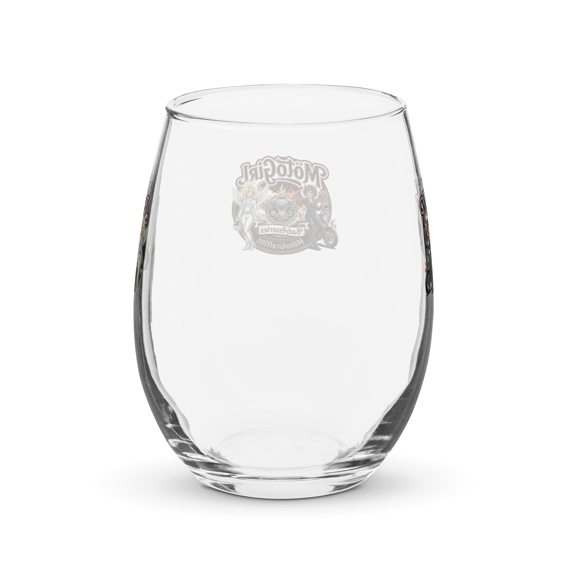 MotoGirl Emblem Stemless Wine Glass product image (2)