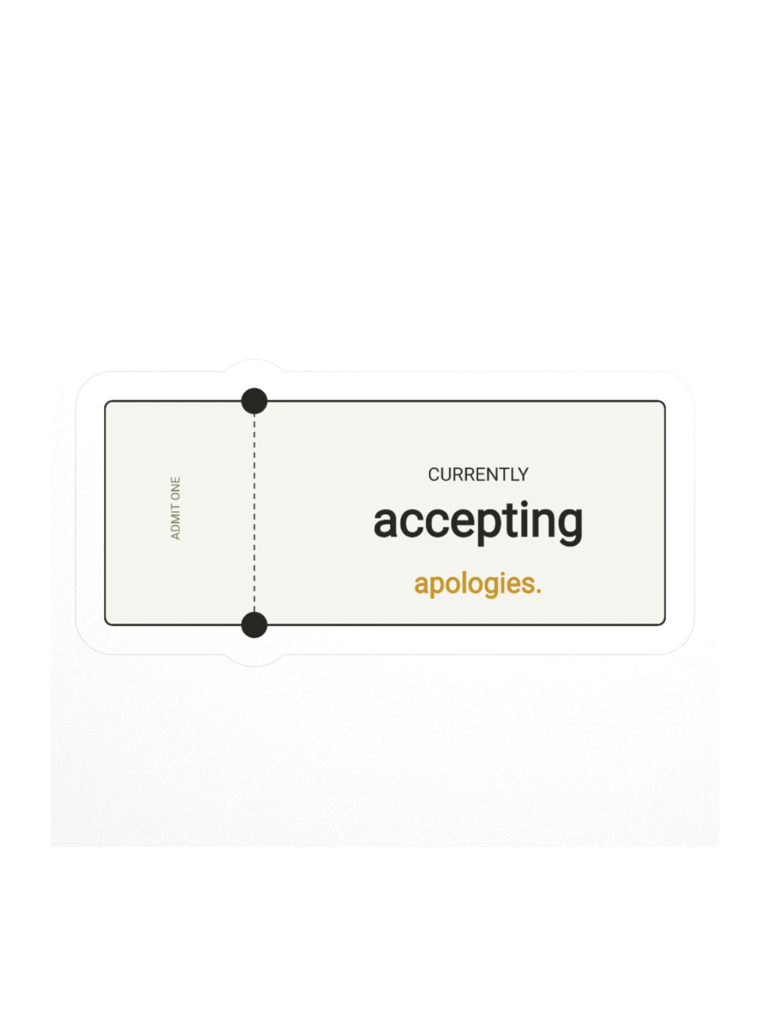 Admit One Sticker product image (2)
