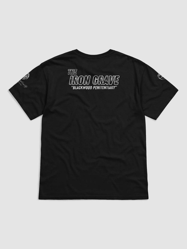 The Iron Grave - Blackwood Penitentiary Distressed Black Logo T-Shirt product image (1)