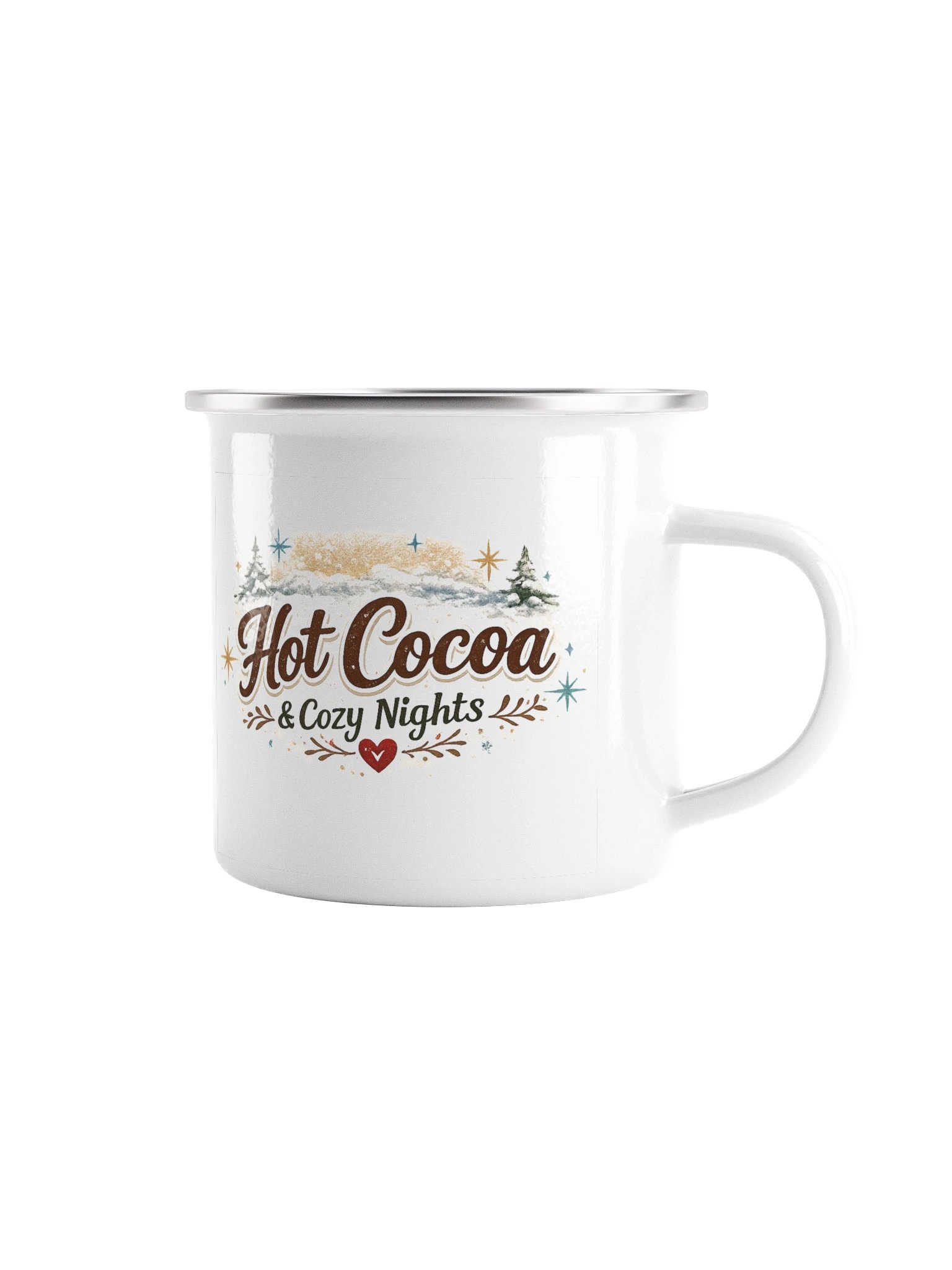 Hot Cocoa & Cozy Nights Enamel Camp Mug | Left-Handed Edition product image (1)