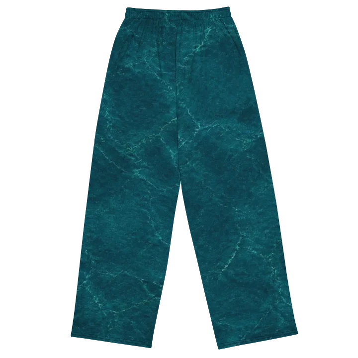 "A701" Teal Ripple Wide-Leg Pants product image (2)