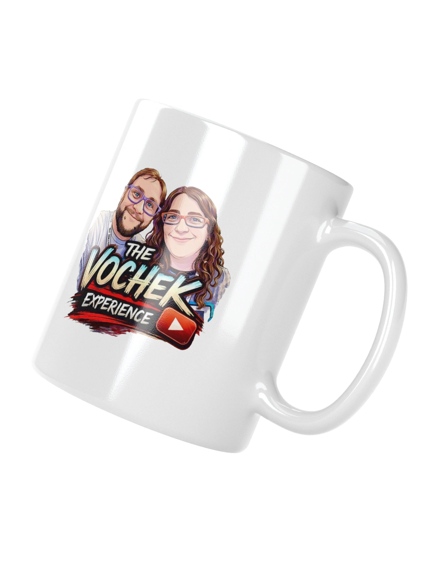 The Vochek Experience Logo White Glossy Mug product image (4)