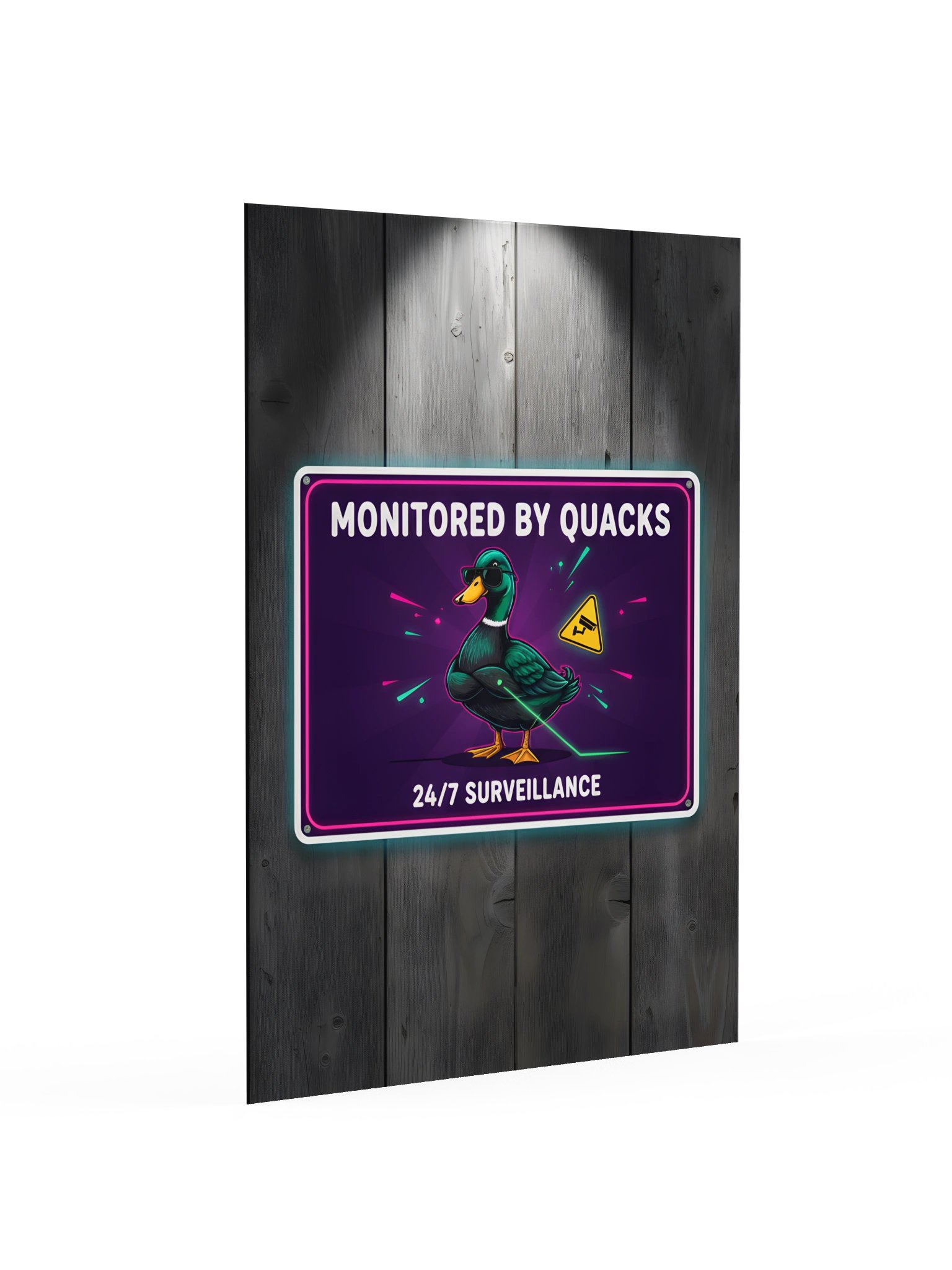 Monitored by Quacks Neon-Look Sign Art Poster product image (9)