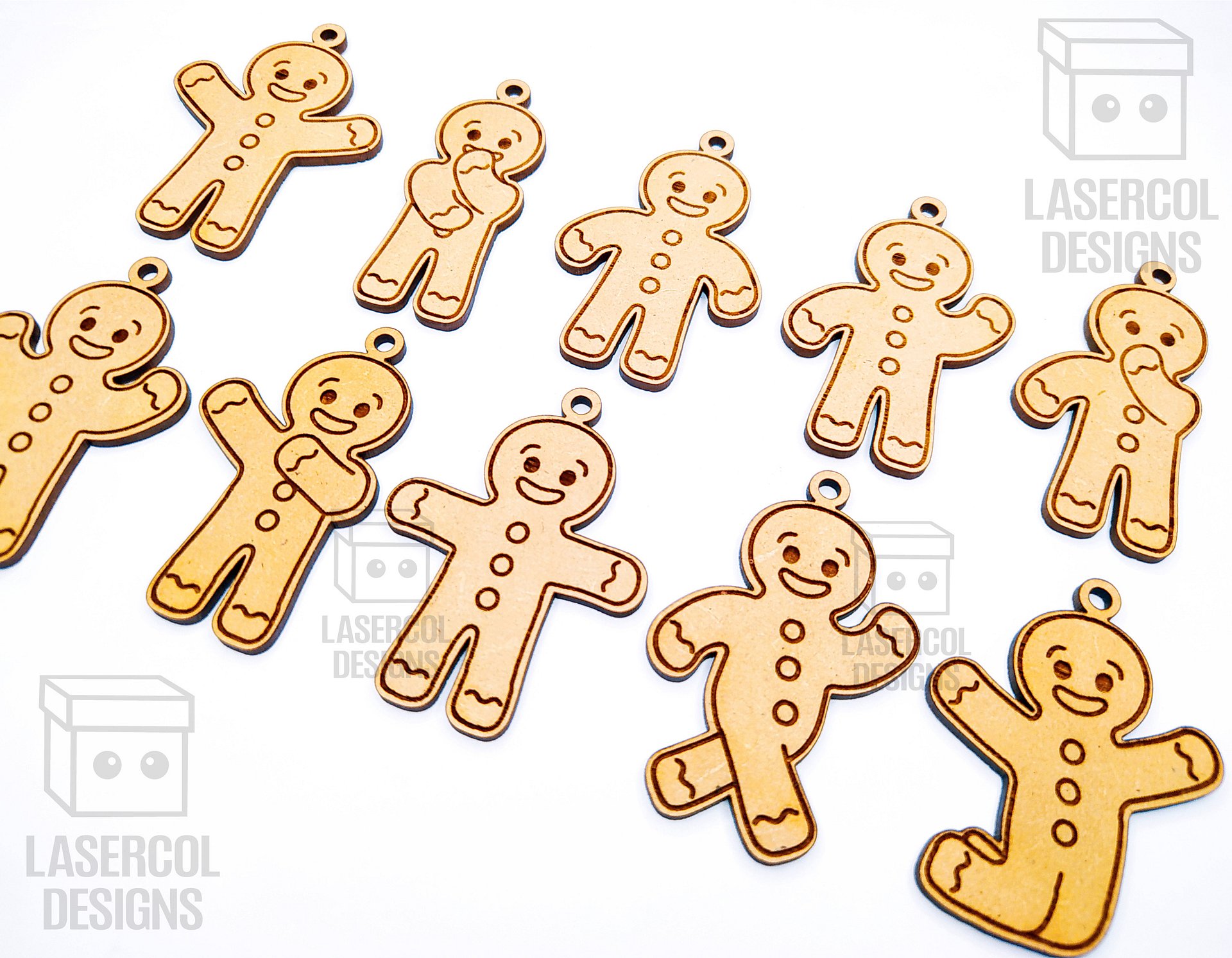Gingerbread Cookies Christmas Ornaments Set 1 - Laser Cut Files product image (7)
