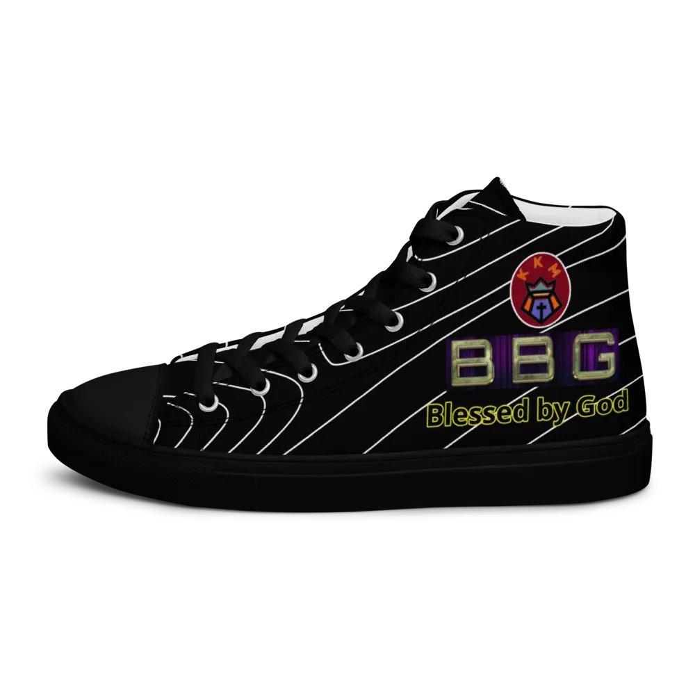 BBG Black Pinstripe High Tops - Black Soles product image (5)