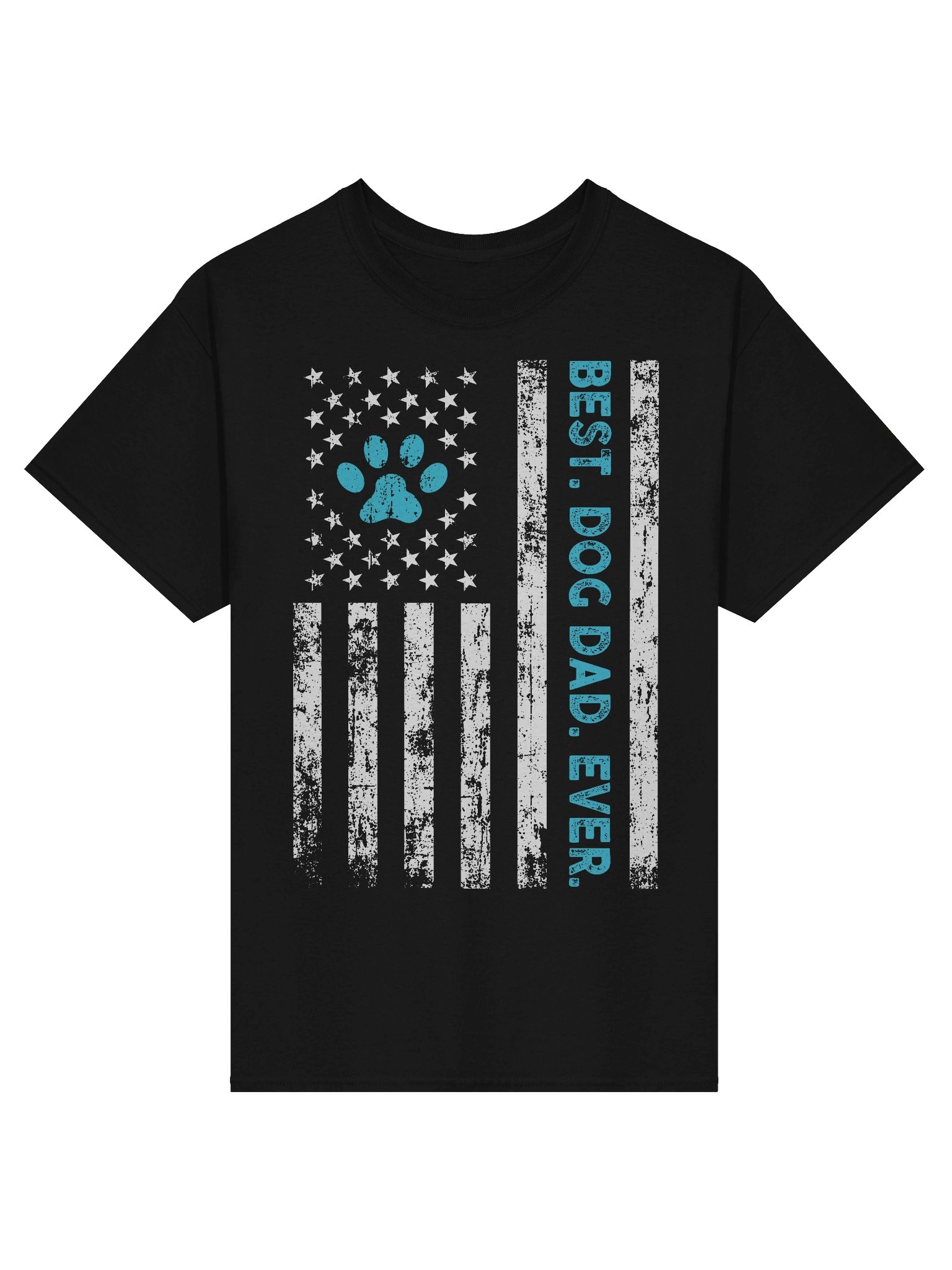 USA Flag Best Dog Dad Ever Paw T-Shirt product image (3)