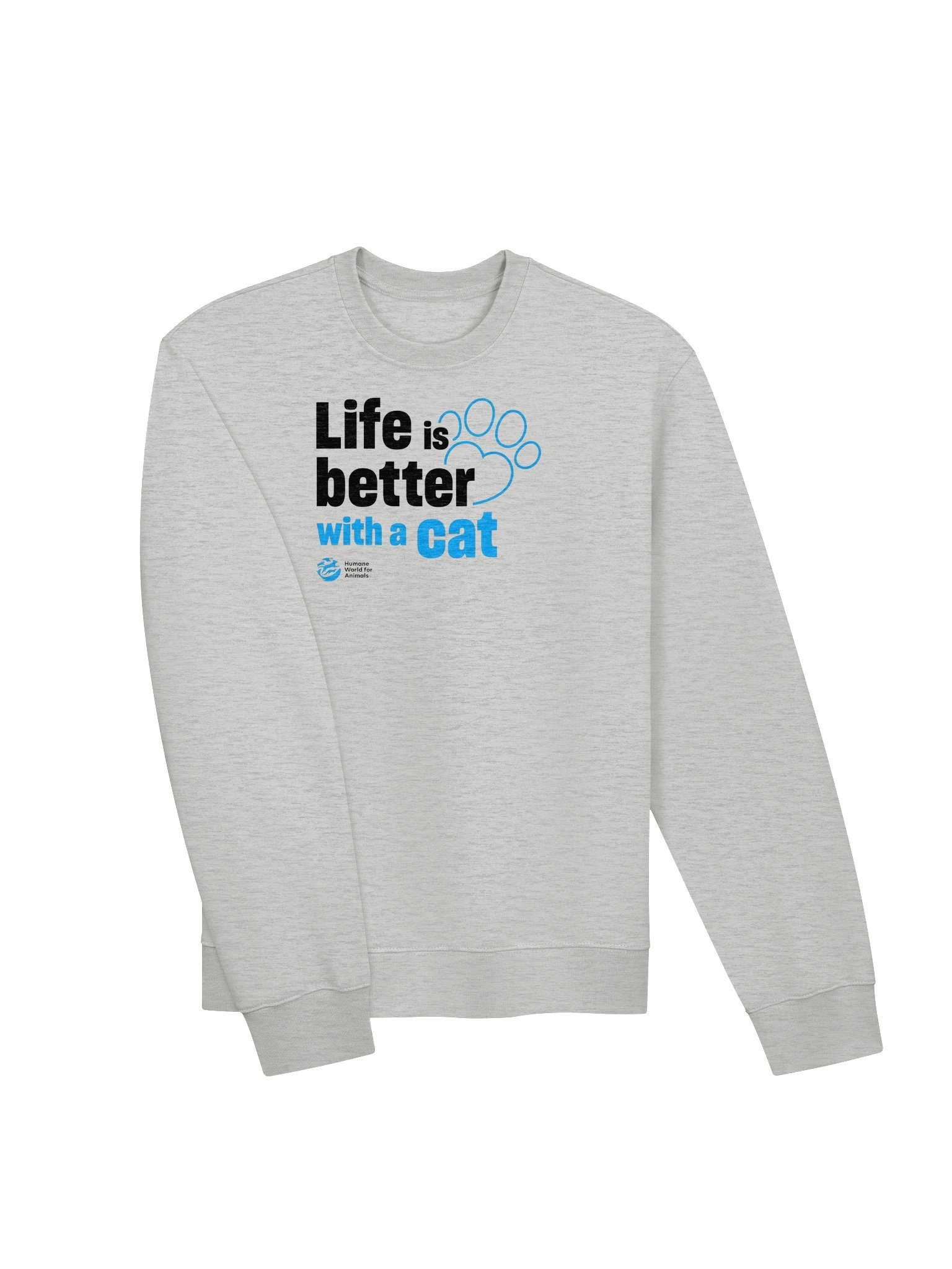 Life is better with a cat - typographic - Sweatshirt product image (3)