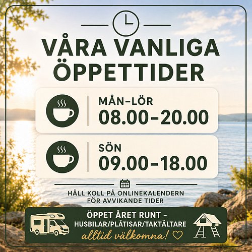 🕒 Vanliga öppettider hos The View Sweden

☕ Mån–Lör: 08.00–20.00
☕ Söndag: 09.00–18.00

Frukost | Fika | Lunchbuffé | A La Ca...