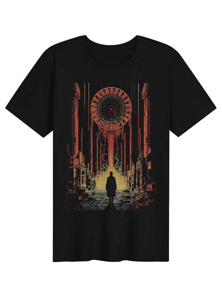 Neon Portal City Sci-Fi Lightweight T-Shirt product image (1)