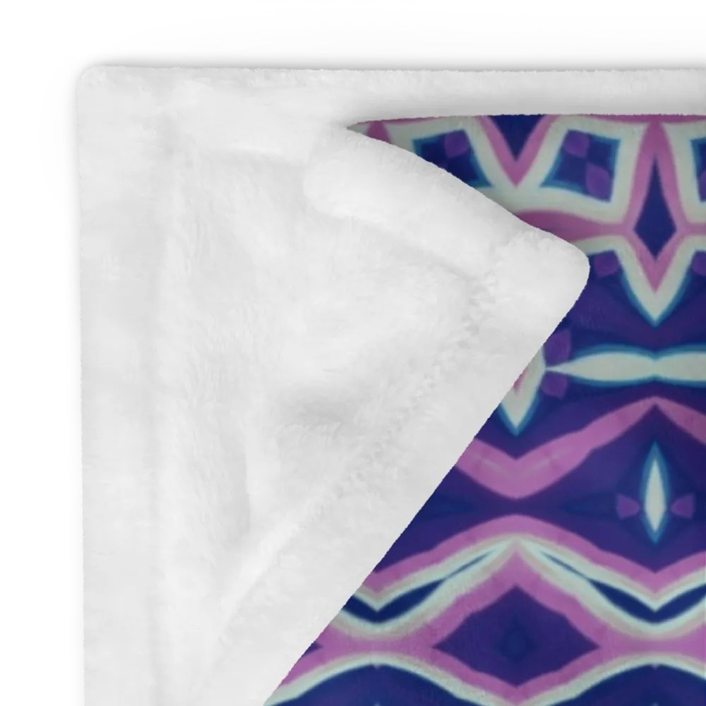 Blue, Navy & Pink Geometric Throw Blanket product image (12)