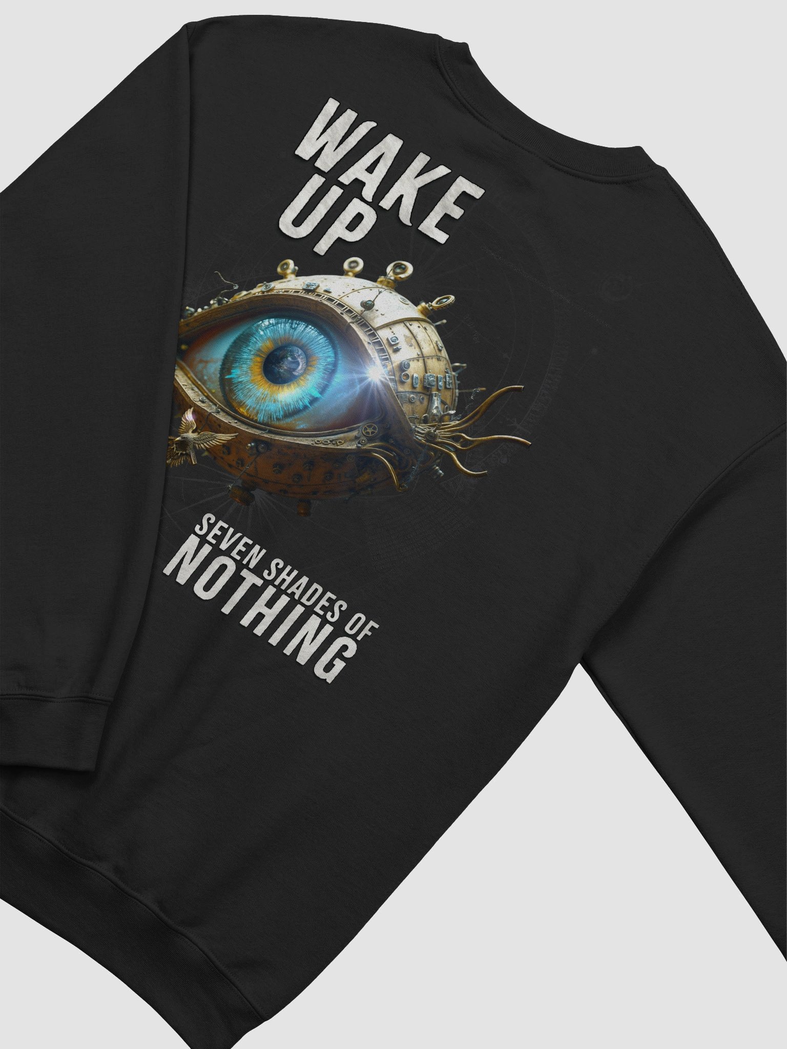“Wake Up” single artwork crewneck – cinematic rock sweatshirt from Seven Shades of Nothing – Gildan Classic Crewneck product image (4)
