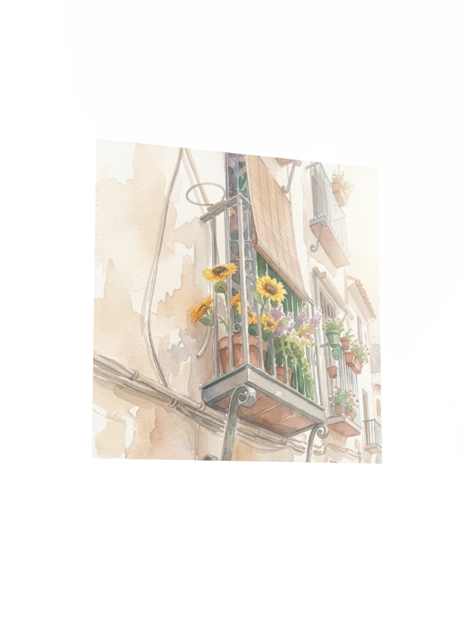 Watercolor Balcony Garden Facade Poster product image (13)
