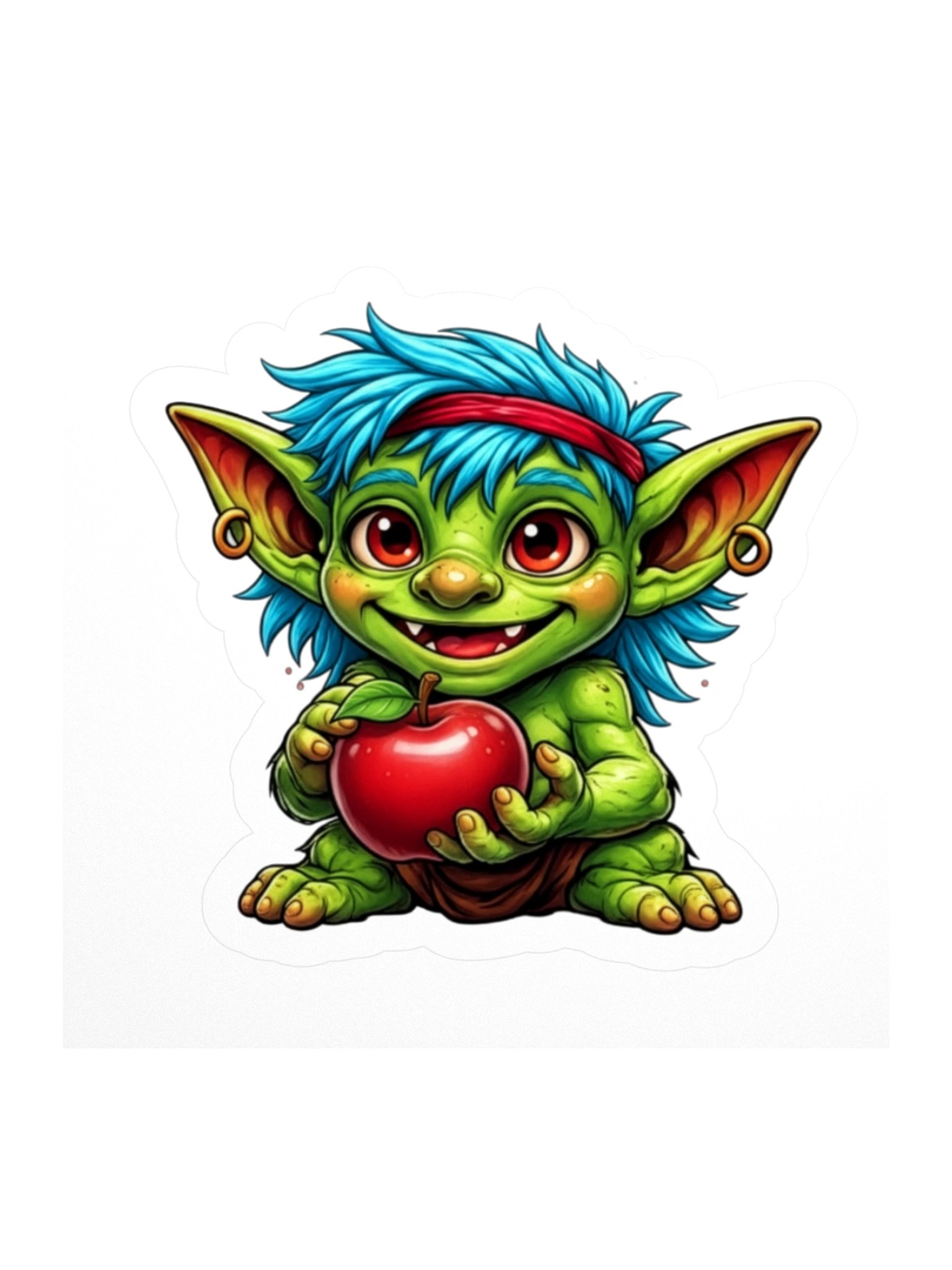 Goblin Apple Smile Kiss Cut Sticker product image (1)