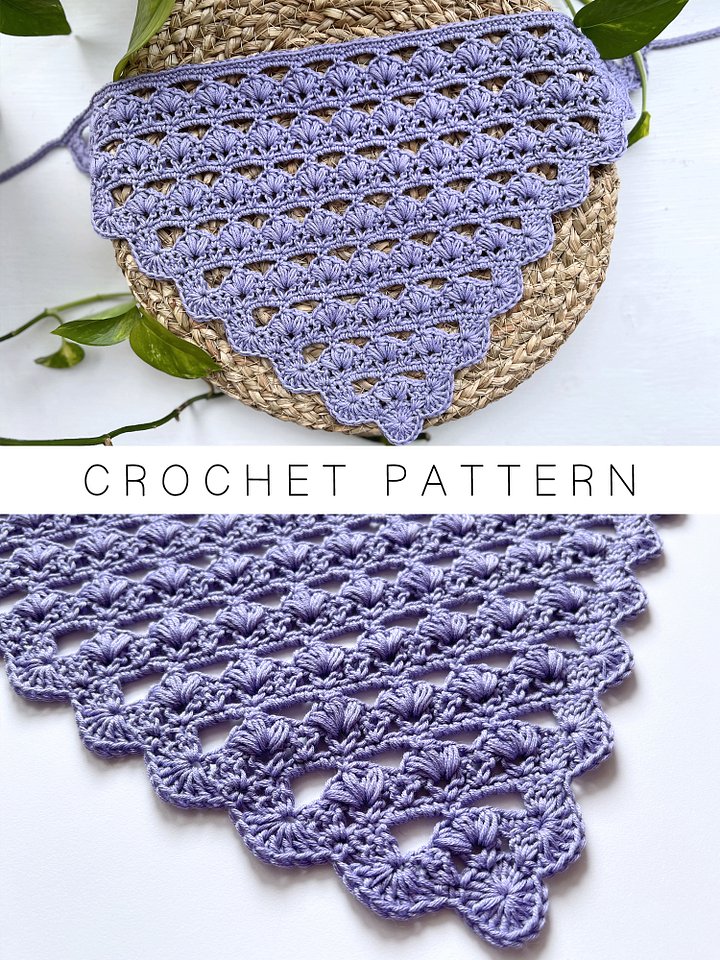 Crochet Pattern: Flower Puff Bandana V1 product image (1)
