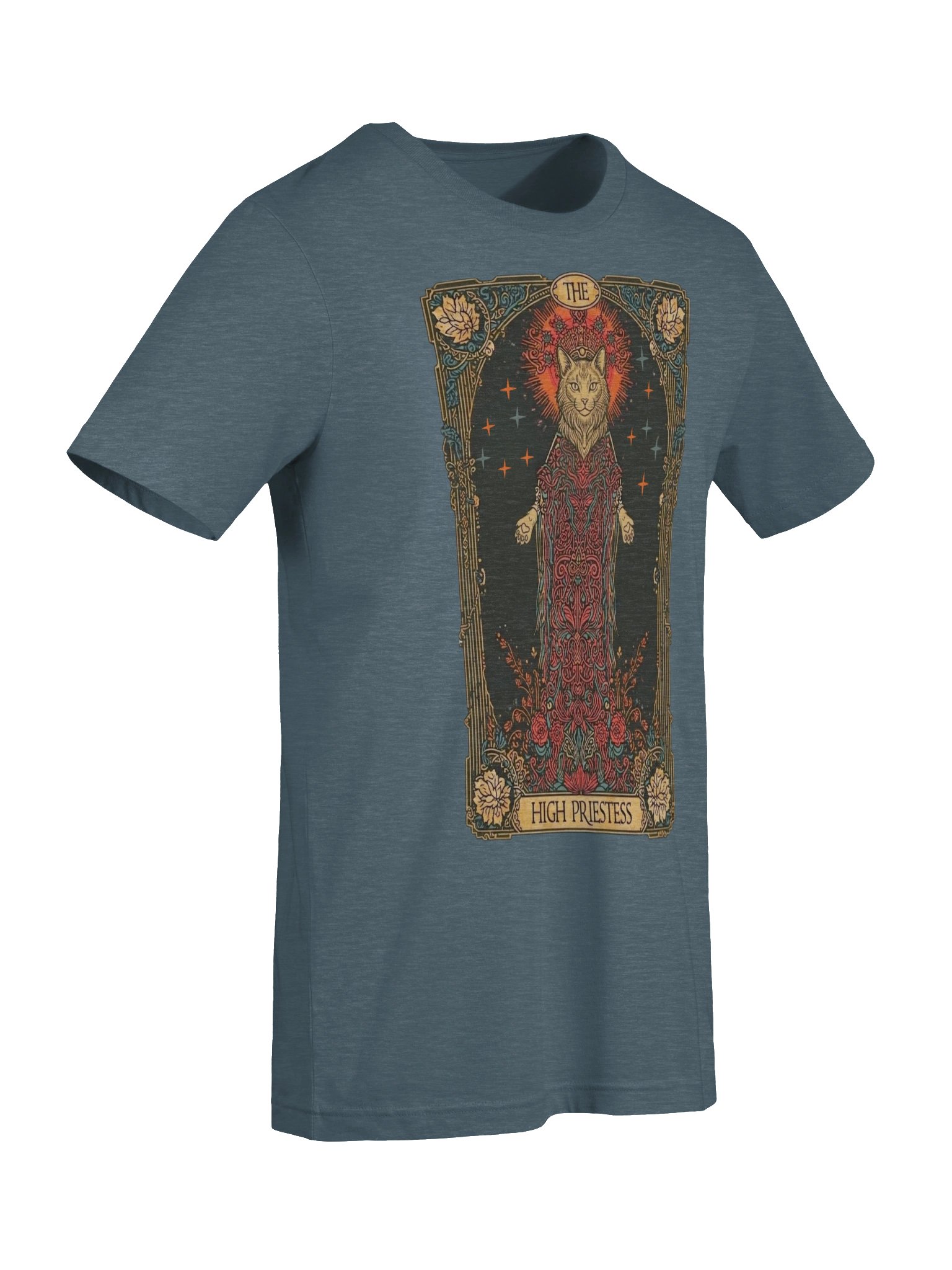 High Priestess Cat Shirt, Mystical Tarot Card Tee product image (8)