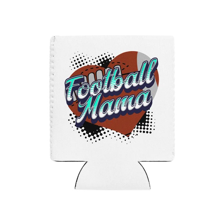 Mama Heart Football Can Cooler product image (1)