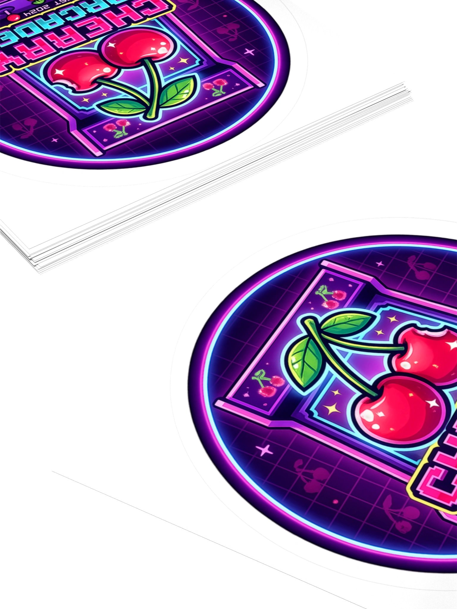 Cherry Arcade Neon Kiss Cut Sticker product image (4)