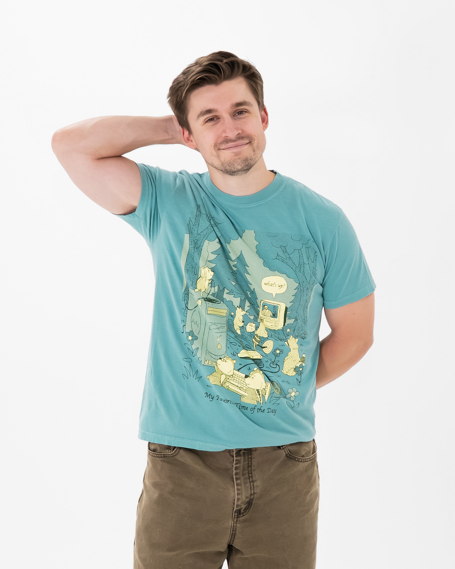 STREAM WITH ME TEE- SEAFOAM product image (3)