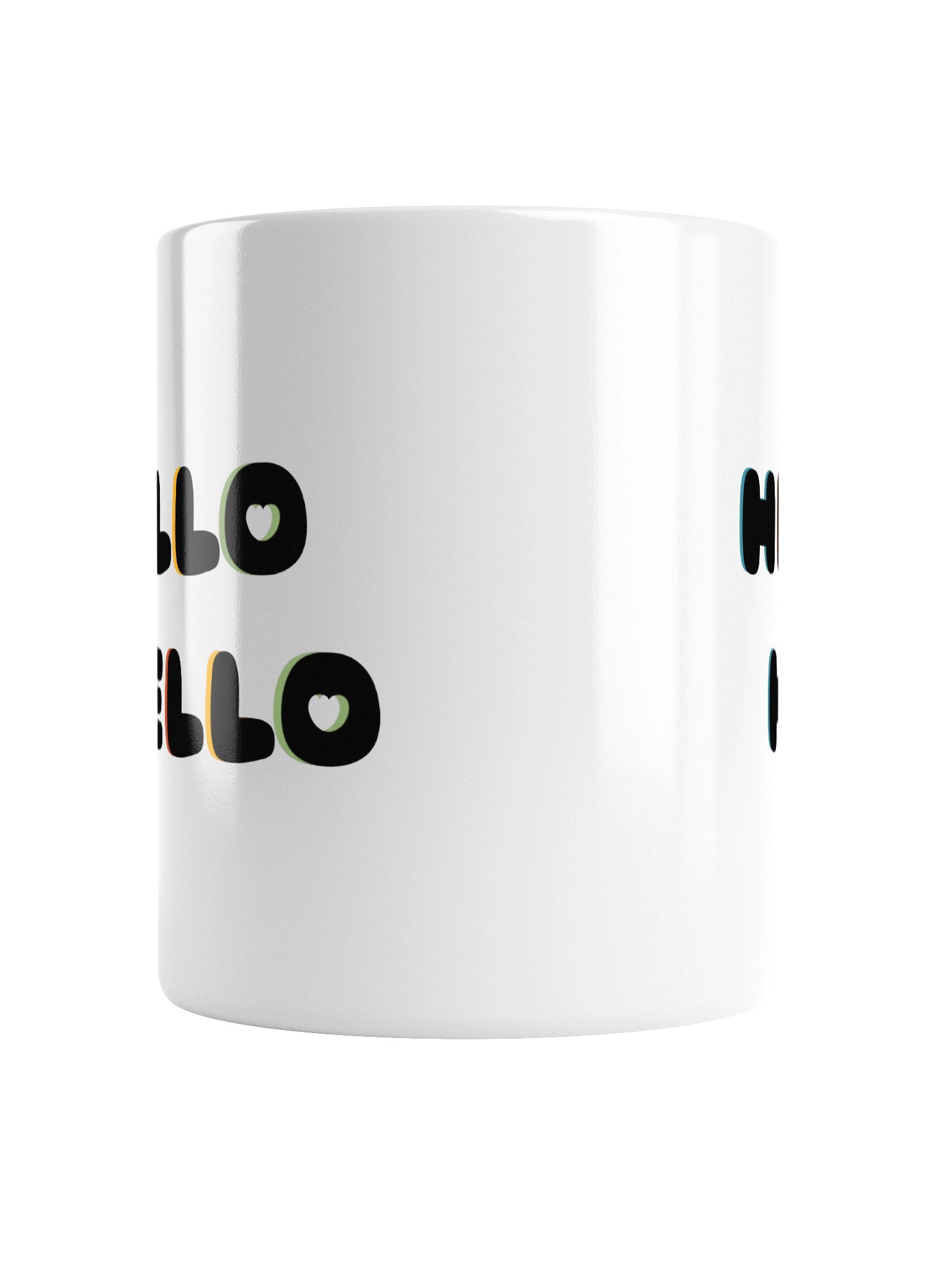 Hello Hello (Black Text) White Glossy Mug product image (2)