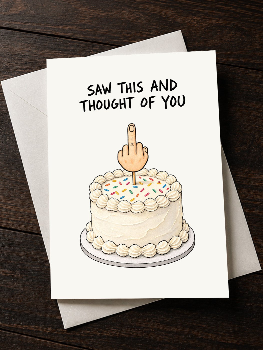 FUNNY FRIEND CARD: Saw This And Thought Of You (Middle Finger) Rude Humor product image (1)