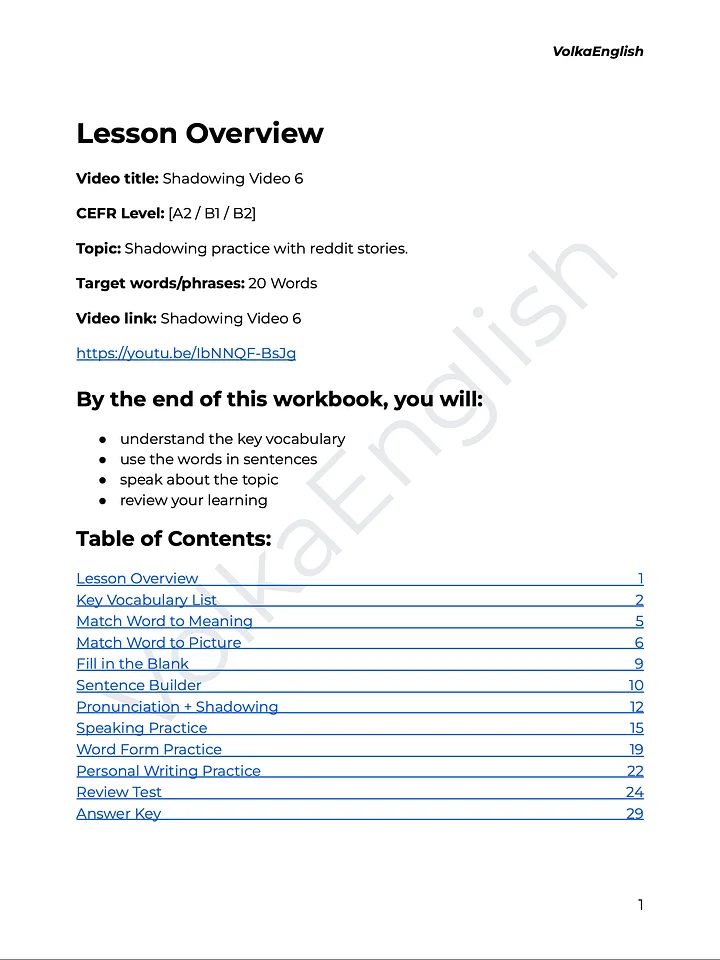 English Podcast for Thinking in English | Listen and Practice - Shadowing Video 6 Study Pack product image (2)