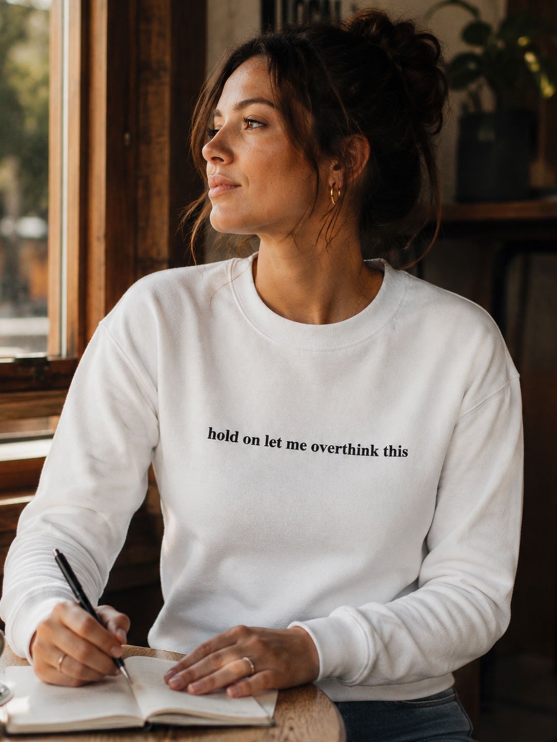 Hold On Let Me Overthink This Embroidered Sweatshirt | Funny Overthink Wear product image (1)