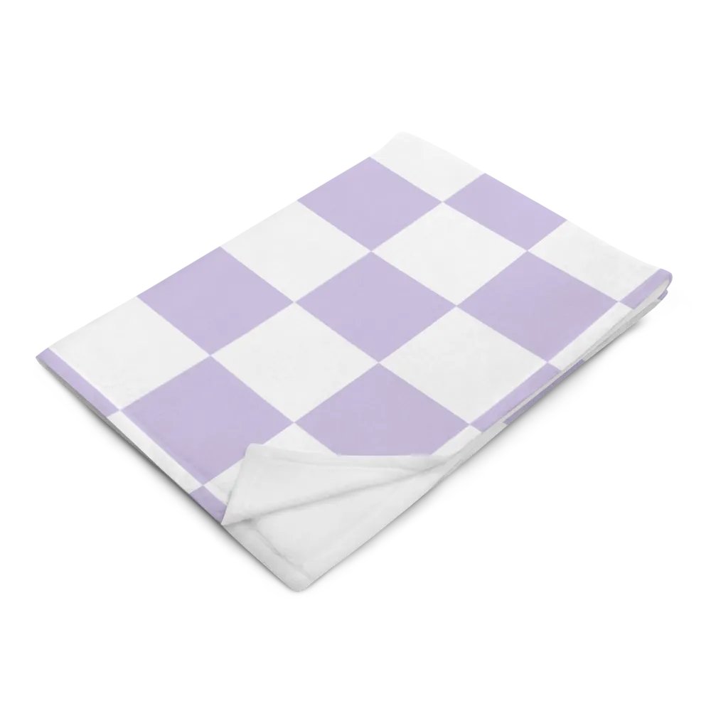 Squares White and Lilac/Throw Blanket by Allcolor product image (2)