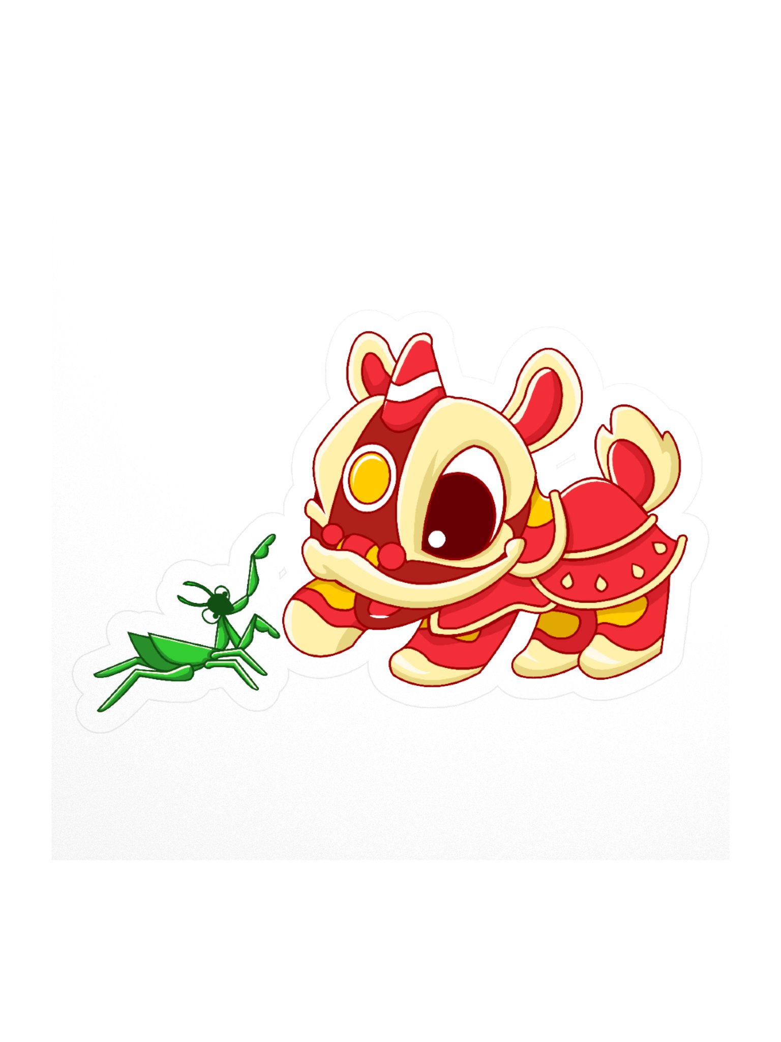 Mantis Meets Lion Kiss Cut Stickers product image (1)