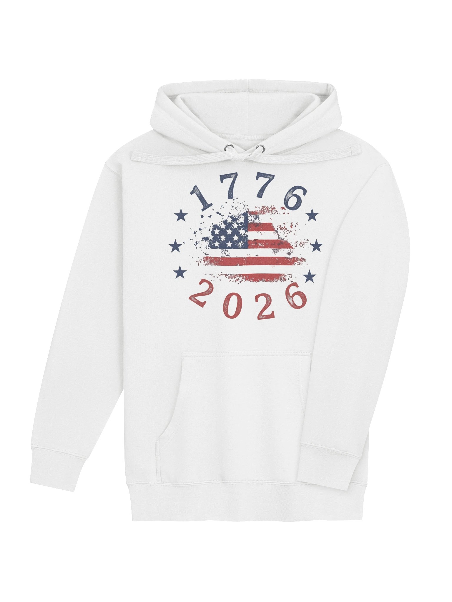 1776 2026 Distressed American Flag Patriotic Hoodie — USA 250th Anniversary Sweatshirt product image (5)