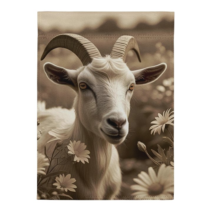 Vintage Goat Among Daisies Farm Flag product image (2)