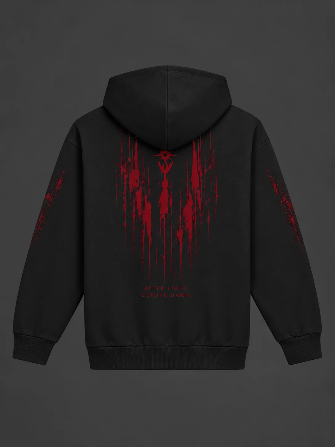BLAVK NOCTURNE Graphic Hoodie — Black / Wine Red product image (2)