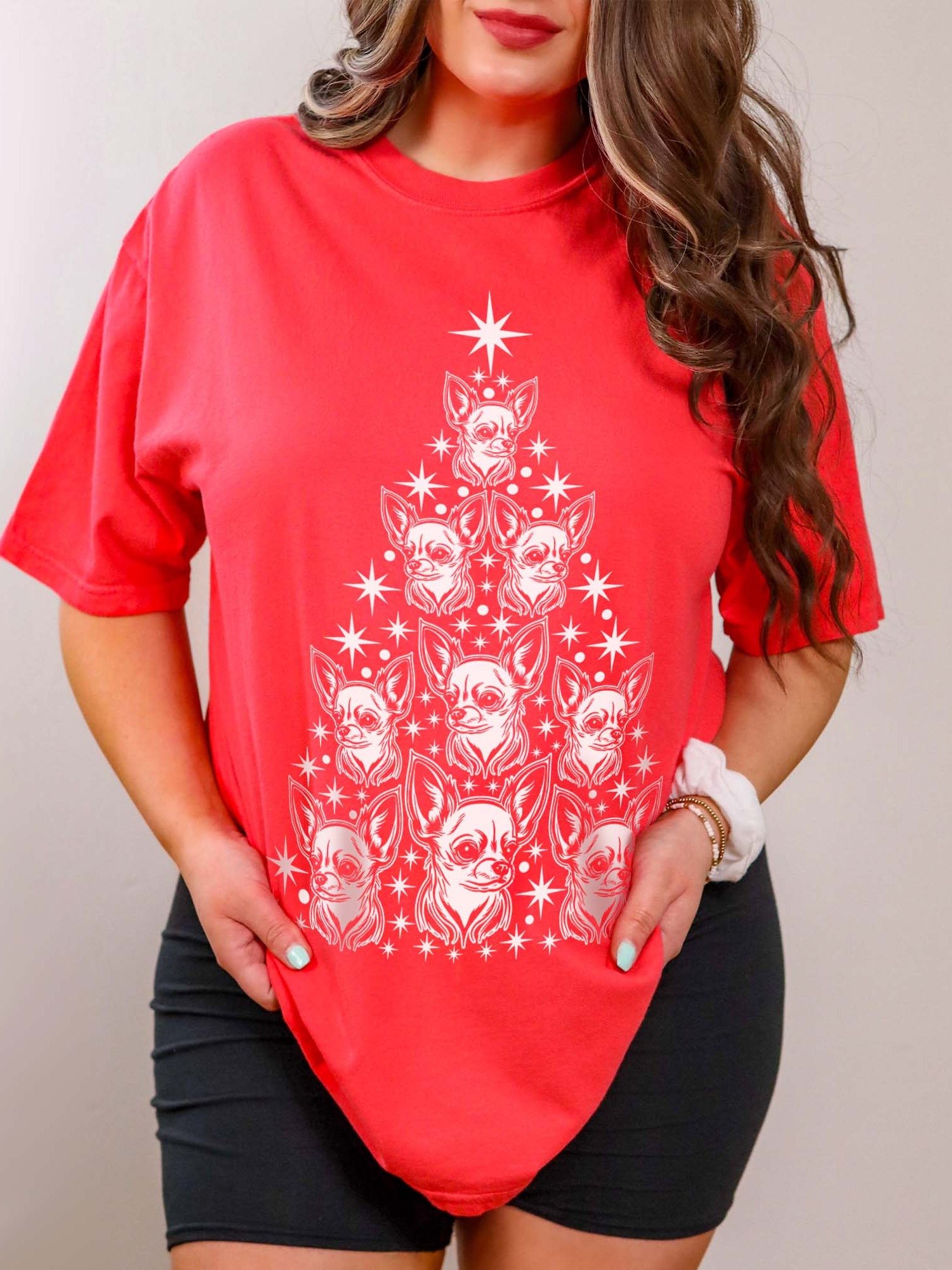 Chihuahua(2) Christmas Tree T-Shirt product image (1)
