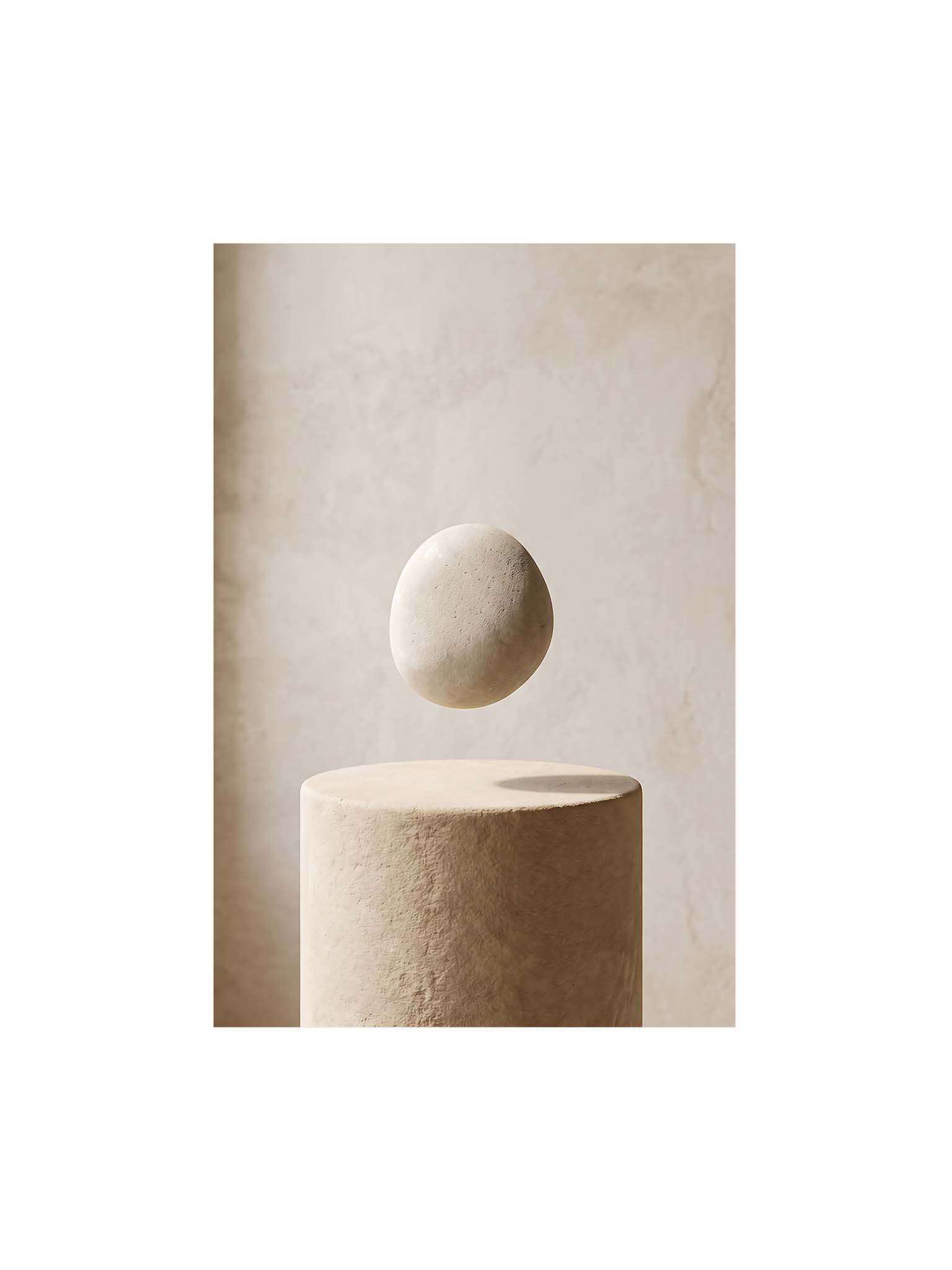 The Floating Stone - Surrealist Sculptural Wall Art product image (1)
