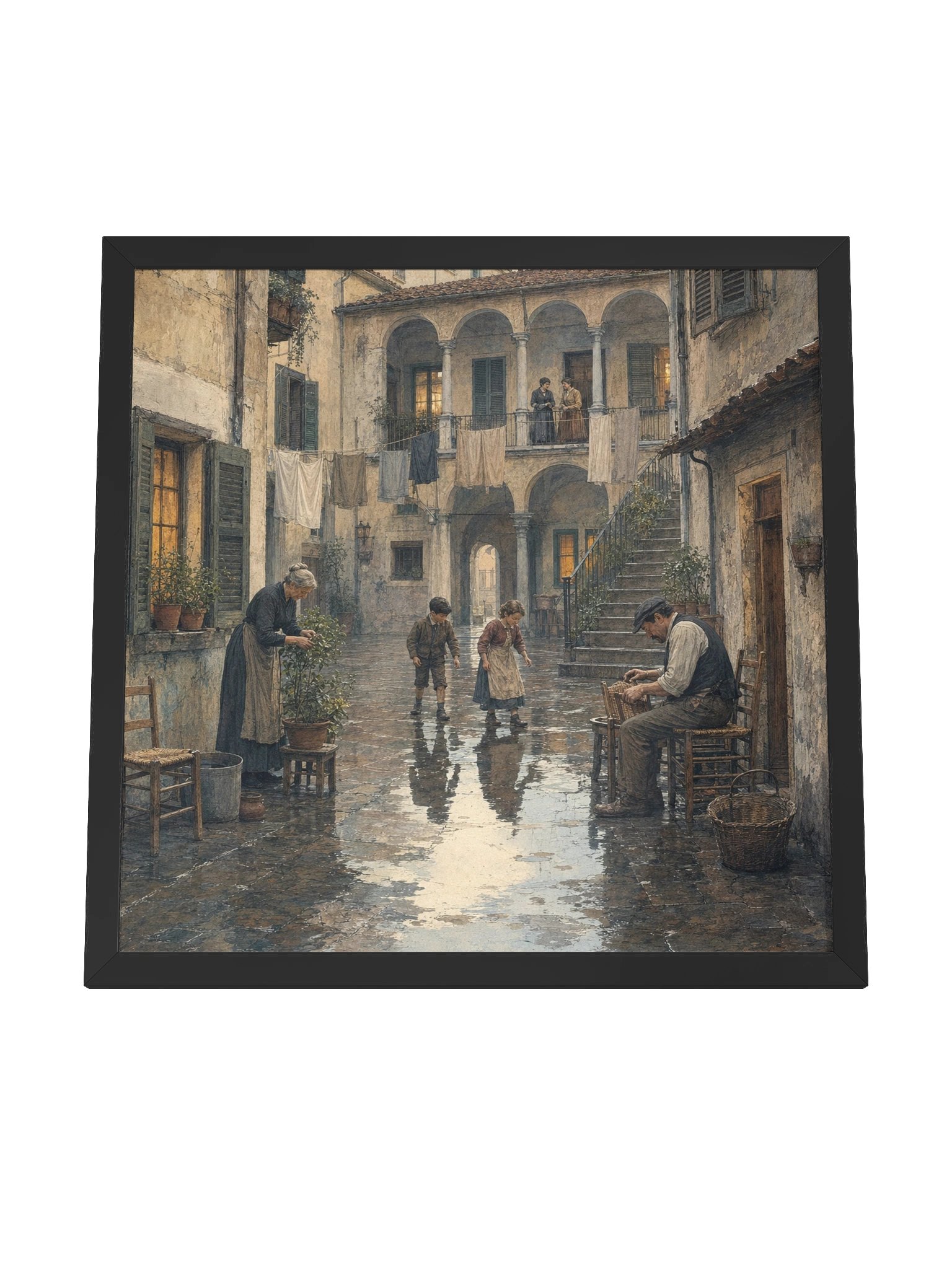 Il Cortile Dopo la Pioggia — Framed Matte Art Print product image (7)