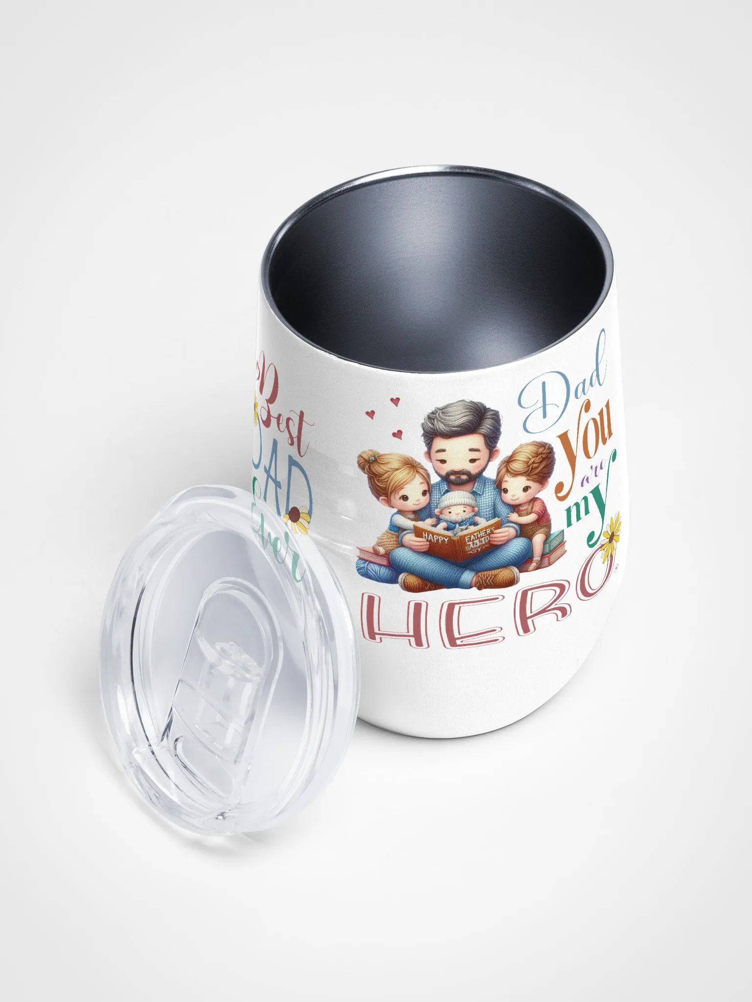 Dad You are my Hero Wine Tumbler product image (4)